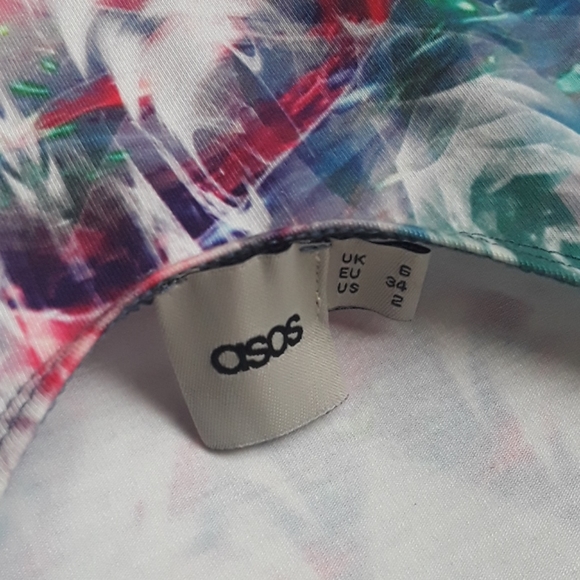 ASOS bodycon midi dress Soft & psychedelic kaleidoscope print open back - Picture 9 of 9